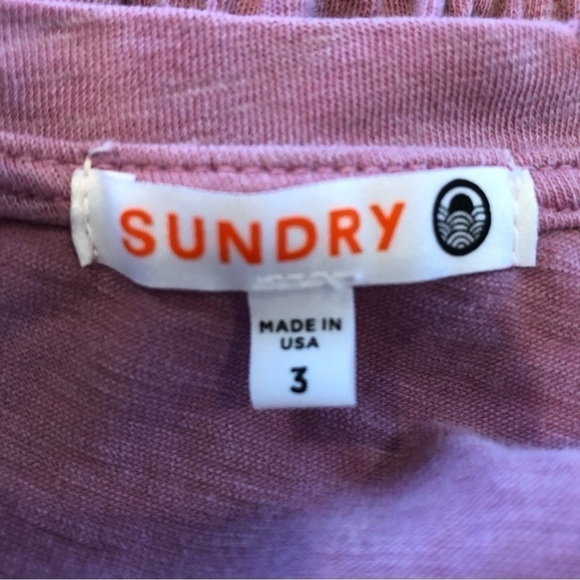 SUNDRY Ruched Dress, Lavendar, Size 3/Large - Picture 4 of 8